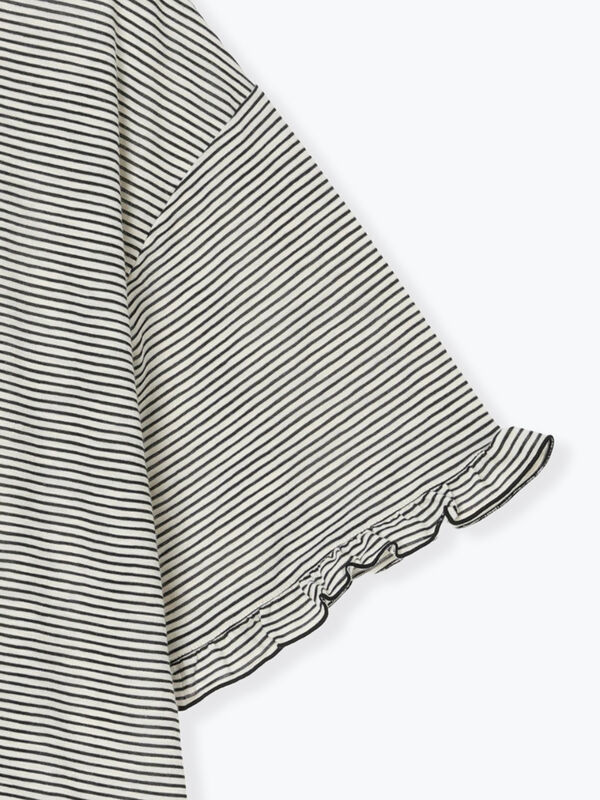 2枚セット タグ付 シアーボーダー袖口フリルTシャツ サマンサモスモス セール】 シアーボーダー袖口フリルTシャツ（ブラック/レッド