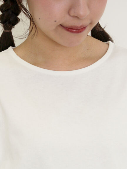 袖布帛切替パフシャーリングTシャツ（オフホワイト/ブラック/モカ/ミント）｜Samansa Mos2（サマンサ モスモス）通販