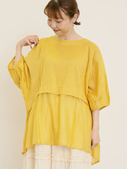 ARTS&SCIENCE コットン素材　ブラウス　イエロー　サイズ1 ARTS&SCIENCE コットン素材 ブラウス イエロー サイズ1
