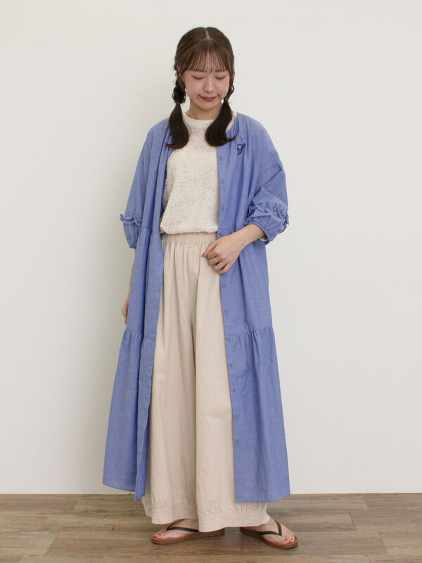 サマンサモスモス イニシャル刺繍7分袖ティアードワンピー Samansa Mos2（サマンサ モスモス）の「【S/Mサイズ】イニシャル