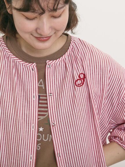 【S/Mサイズ】イニシャル刺繍7分袖ティアードワンピース（チャコールグレー/ブラック/レッド/ネイビー）｜Samansa Mos2（サマンサ モスモス）通販