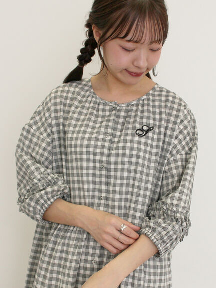 【S/Mサイズ】イニシャル刺繍7分袖ティアードワンピース（チャコールグレー/ブラック/レッド/ネイビー）｜Samansa Mos2（サマンサ モスモス）通販