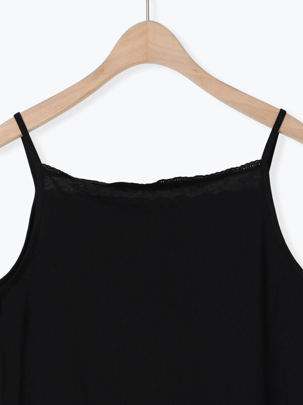 セール】 【接触冷感】胸元レースギャザーキャミソール（オフホワイト