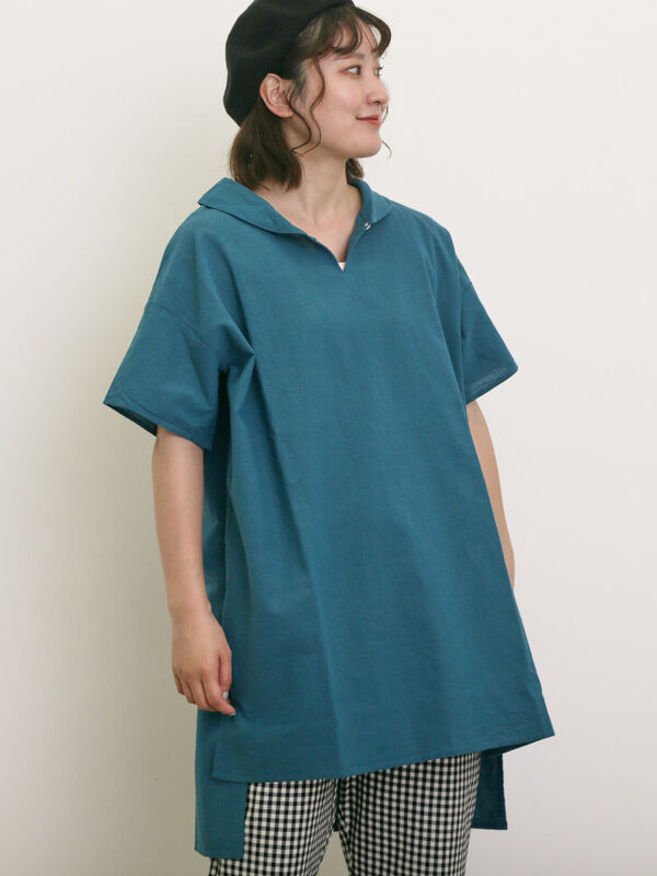 【国内正規品】 セール】 【クールコットン】柄アソートスキッパーチュニック トップス