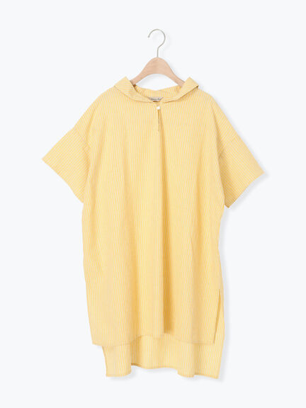 【クールコットン】柄アソートスキッパーチュニック（オフホワイト/チャコールグレー/イエロー/グリーン/ブルー）｜Samansa Mos2（サマンサ モスモス）通販
