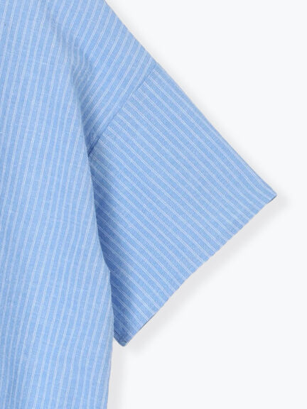 【クールコットン】柄アソートスキッパーチュニック（オフホワイト/チャコールグレー/イエロー/グリーン/ブルー）｜Samansa Mos2（サマンサ モスモス）通販