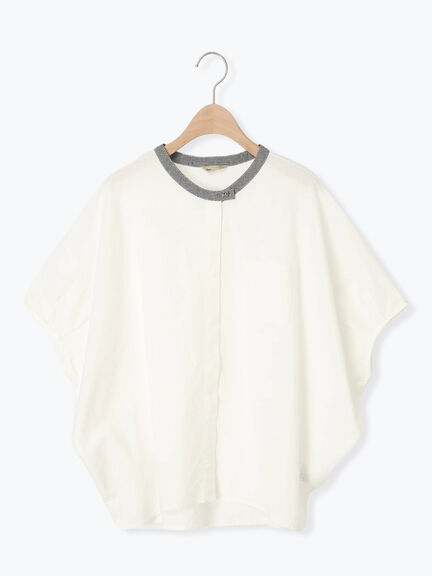 【クールコットン】柄アソートクレリック袖タックブラウス（オフホワイト/サックスブルー/ネイビー/キナリ）｜Samansa Mos2（サマンサ モスモス）通販