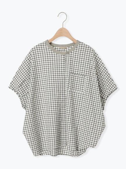 【クールコットン】柄アソートクレリック袖タックブラウス（オフホワイト/サックスブルー/ネイビー/キナリ）｜Samansa Mos2（サマンサ モスモス）通販