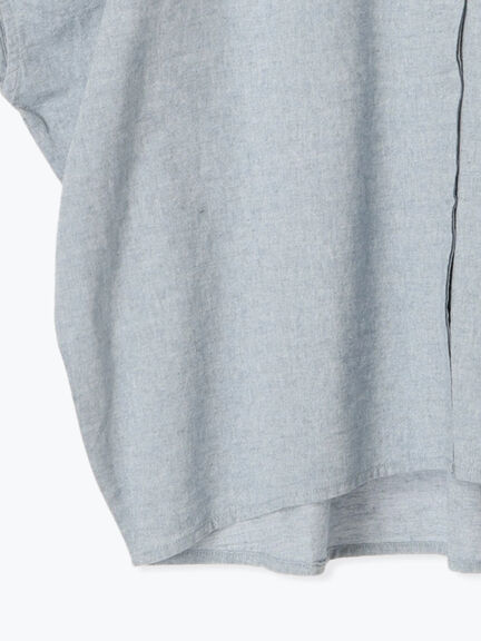 【クールコットン】柄アソートクレリック袖タックブラウス（オフホワイト/サックスブルー/ネイビー/キナリ）｜Samansa Mos2（サマンサ モスモス）通販