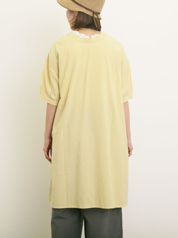 セール】 【クールコットン】編み上げ前後2WAYチュニック（オフ