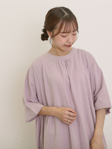 【S/Mサイズ】襟ぐり小レース2WAYワンピース（チャコールグレー/ベージュ/ラベンダー）｜Samansa Mos2（サマンサ モスモス）通販