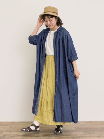 【接触冷感】シャツワンピース ≪S/Mサイズ≫（オフホワイト/ブラック/グリーン/ブルー/ネイビー/キナリ）｜Samansa Mos2（サマンサ モスモス）通販