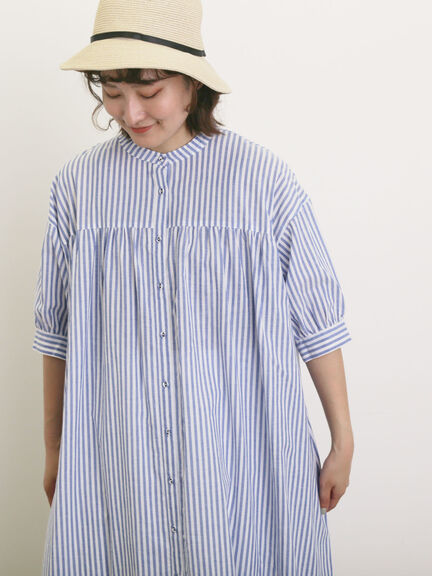 【接触冷感】シャツワンピース ≪S/Mサイズ≫（オフホワイト/ブラック/グリーン/ブルー/ネイビー/キナリ）｜Samansa Mos2（サマンサ モスモス）通販