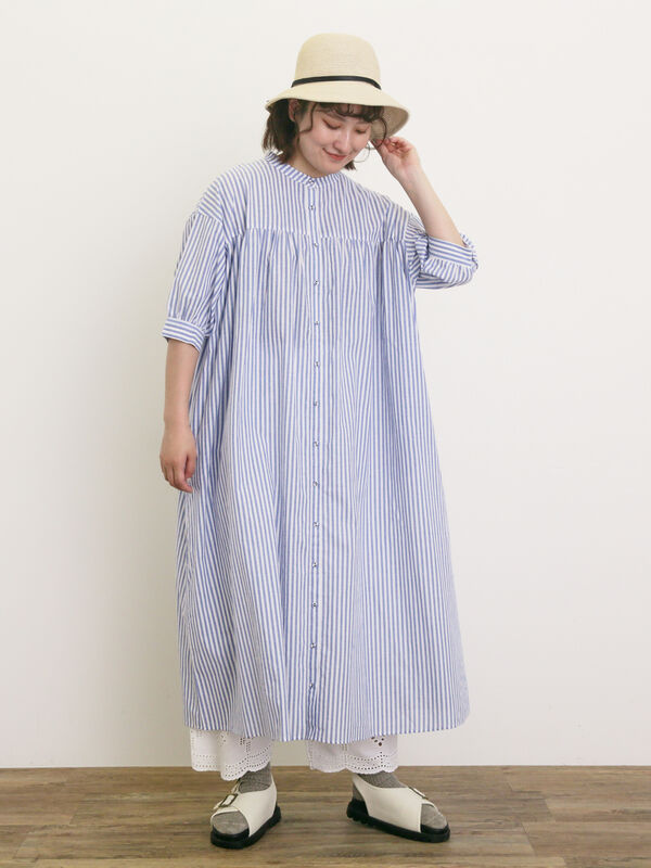 セール】 【接触冷感】シャツワンピース ≪S/Mサイズ≫（オフホワイト