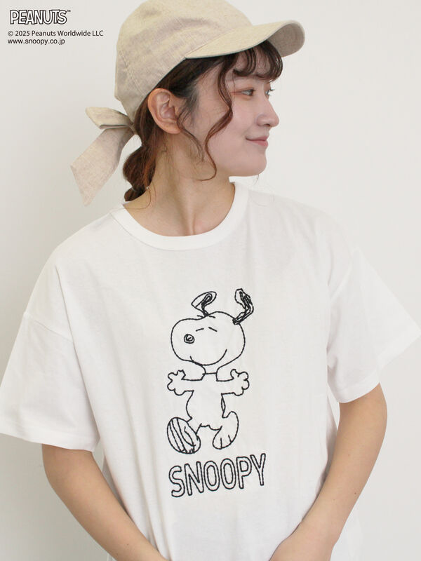 【PEANUTS×Samansa Mos2】ぽこぽこ刺繍Tee（オフホワイト/イエロー/ブルー）｜Samansa Mos2（サマンサ モスモス）通販
