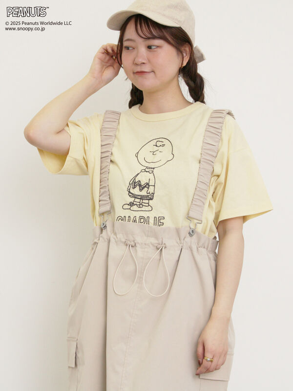 【PEANUTS×Samansa Mos2】ぽこぽこ刺繍Tee（イエロー）｜Samansa Mos2（サマンサ モスモス）通販