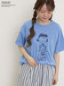 【PEANUTS×Samansa Mos2】ぽこぽこ刺繍Tee（ブルー）｜Samansa Mos2（サマンサ モスモス）通販