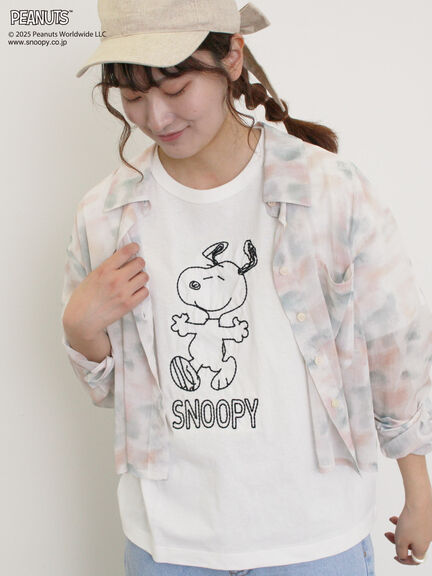 【PEANUTS×Samansa Mos2】ぽこぽこ刺繍Tee（オフホワイト/イエロー/ブルー）｜Samansa Mos2（サマンサ モスモス）通販