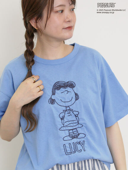 【PEANUTS×Samansa Mos2】ぽこぽこ刺繍Tee（オフホワイト/イエロー/ブルー）｜Samansa Mos2（サマンサ モスモス）通販
