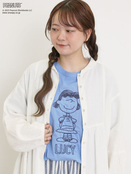 【PEANUTS×Samansa Mos2】ぽこぽこ刺繍Tee（オフホワイト/イエロー/ブルー）｜Samansa Mos2（サマンサ モスモス）通販