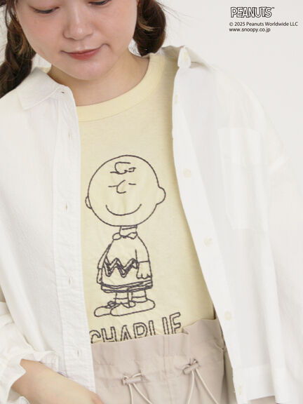 【PEANUTS×Samansa Mos2】ぽこぽこ刺繍Tee（オフホワイト/イエロー/ブルー）｜Samansa Mos2（サマンサ モスモス）通販