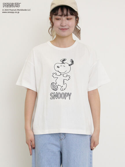 【PEANUTS×Samansa Mos2】ぽこぽこ刺繍Tee（オフホワイト/イエロー/ブルー）｜Samansa Mos2（サマンサ モスモス）通販