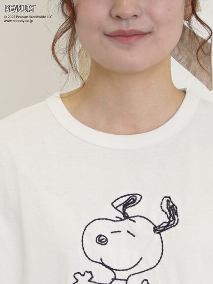 【PEANUTS×Samansa Mos2】ぽこぽこ刺繍Tee（オフホワイト/イエロー/ブルー）｜Samansa Mos2（サマンサ モスモス）通販