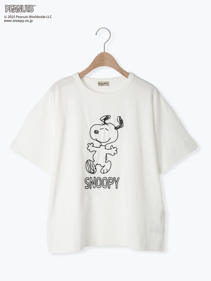 【PEANUTS×Samansa Mos2】ぽこぽこ刺繍Tee（オフホワイト/イエロー/ブルー）｜Samansa Mos2（サマンサ モスモス）通販