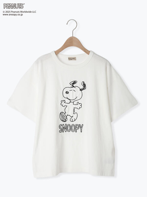 セール】 【PEANUTS×Samansa Mos2】ぽこぽこ刺繍Tee（オフホワイト