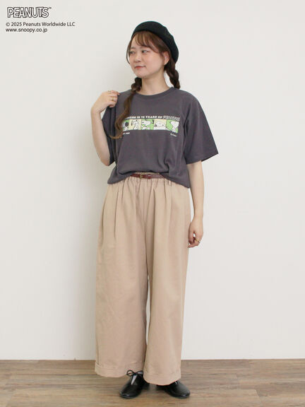 【PEANUTS×Samansa Mos2】75thアートTee（オフホワイト/チャコールグレー/キナリ）｜Samansa Mos2（サマンサ モスモス）通販