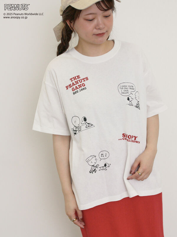 セール】 【PEANUTS×Samansa Mos2】75thアートTee（オフホワイト