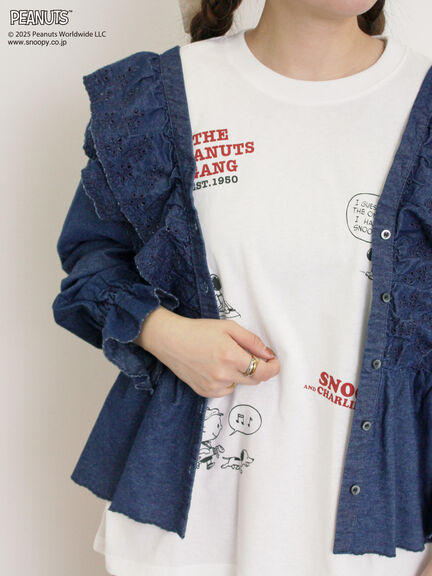 【PEANUTS×Samansa Mos2】75thアートTee（オフホワイト/チャコールグレー/キナリ）｜Samansa Mos2（サマンサ モスモス）通販