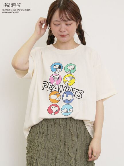【PEANUTS×Samansa Mos2】75thアートTee（オフホワイト/チャコールグレー/キナリ）｜Samansa Mos2（サマンサ モスモス）通販