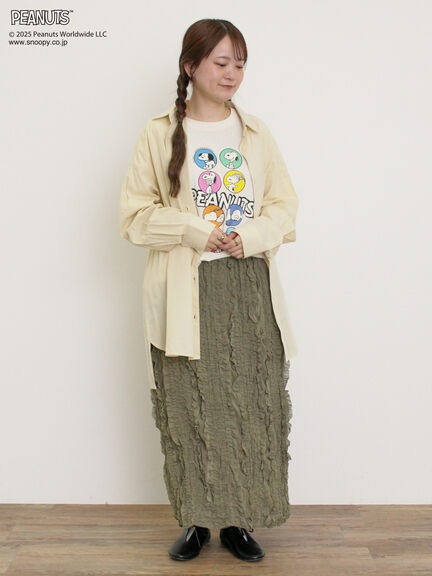 【PEANUTS×Samansa Mos2】75thアートTee（オフホワイト/チャコールグレー/キナリ）｜Samansa Mos2（サマンサ モスモス）通販