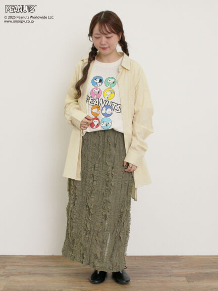 【PEANUTS×Samansa Mos2】75thアートTee（オフホワイト/チャコールグレー/キナリ）｜Samansa Mos2（サマンサ モスモス）通販