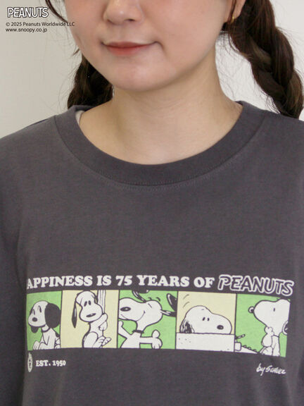 【PEANUTS×Samansa Mos2】75thアートTee（オフホワイト/チャコールグレー/キナリ）｜Samansa Mos2（サマンサ モスモス）通販