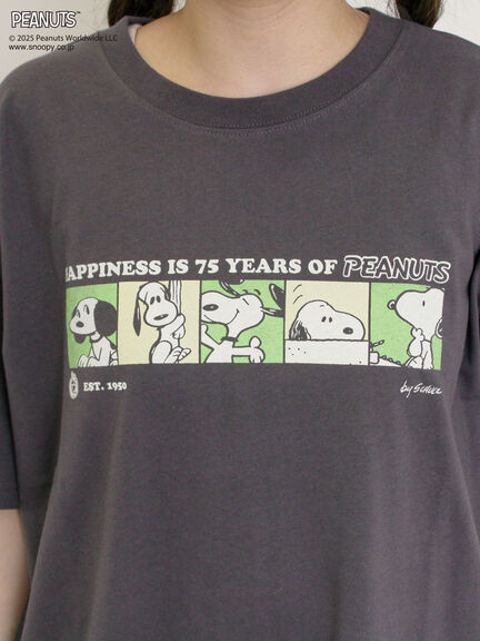 【PEANUTS×Samansa Mos2】75thアートTee（オフホワイト/チャコールグレー/キナリ）｜Samansa Mos2（サマンサ モスモス）通販