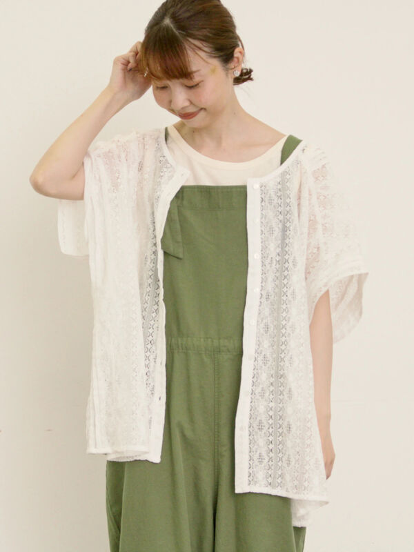 セール】 2WAYレースベスト（オフホワイト/チャコールグレー/キナリ