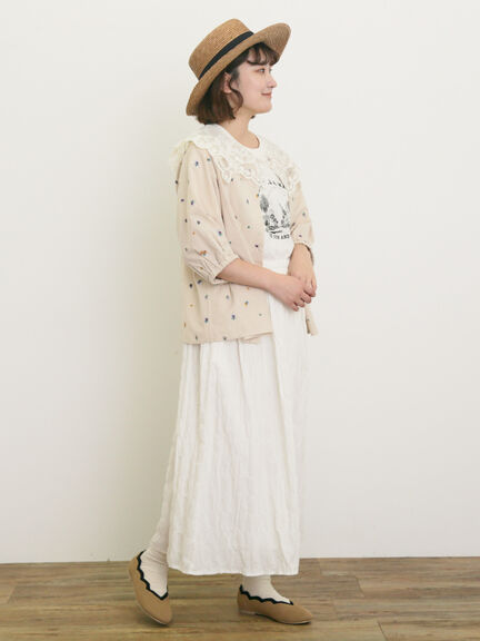 花刺繍前後2WAYブラウス（オフホワイト/ブラック/ベージュ/イエロー）｜Samansa Mos2（サマンサ モスモス）通販