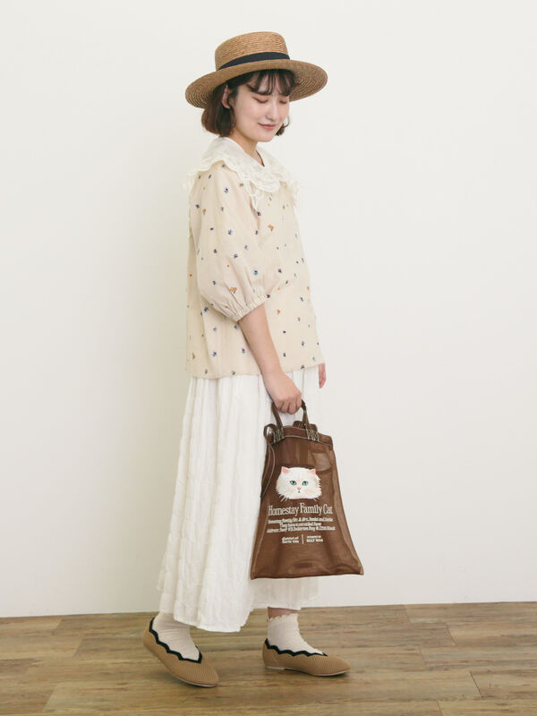 【kazumi×Samansa Mos2】前後2WAYブラウス ベージュ kazumi×Samansa Mos2】前後2WAYブラウス（オフホワイト/ブラック