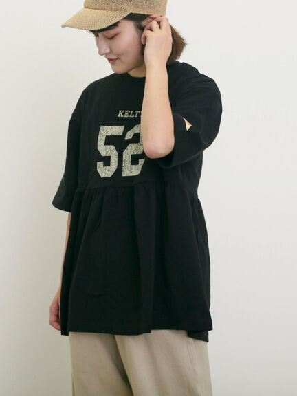 【KELTY×Samansa Mo2】ギャザーチュニックTシャツ（オフホワイト/ブラック/イエロー/サックスブルー）｜Samansa Mos2（サマンサ モスモス）通販