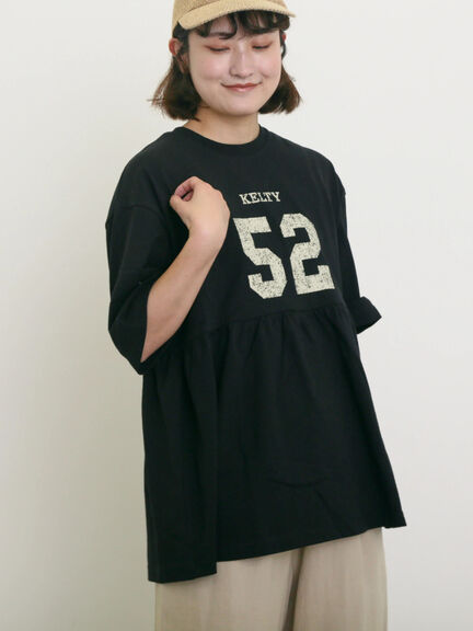 【KELTY×Samansa Mo2】ギャザーチュニックTシャツ（オフホワイト/ブラック/イエロー/サックスブルー）｜Samansa Mos2（サマンサ モスモス）通販