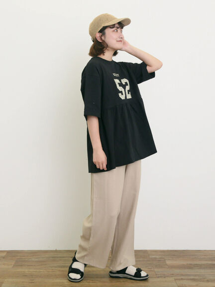 【KELTY×Samansa Mo2】ギャザーチュニックTシャツ（オフホワイト/ブラック/イエロー/サックスブルー）｜Samansa Mos2（サマンサ モスモス）通販