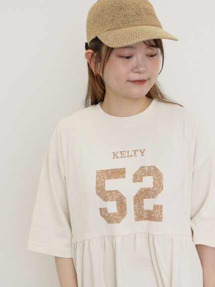 【KELTY×Samansa Mo2】ギャザーチュニックTシャツ（オフホワイト/ブラック/イエロー/サックスブルー）｜Samansa Mos2（サマンサ モスモス）通販