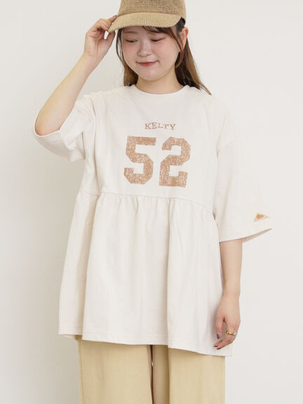 【KELTY×Samansa Mo2】ギャザーチュニックTシャツ（オフホワイト/ブラック/イエロー/サックスブルー）｜Samansa Mos2（サマンサ モスモス）通販