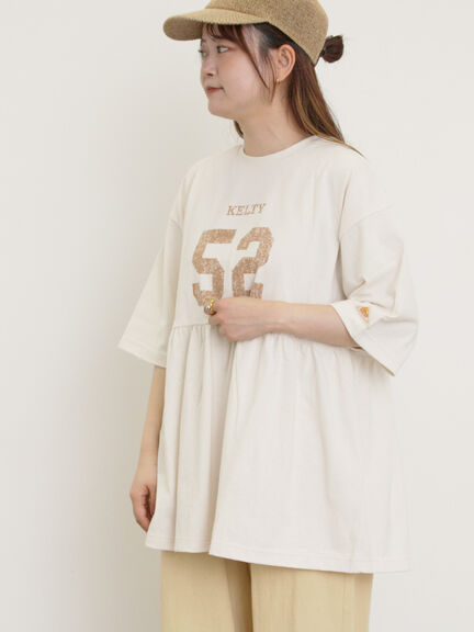 【KELTY×Samansa Mo2】ギャザーチュニックTシャツ（オフホワイト/ブラック/イエロー/サックスブルー）｜Samansa Mos2（サマンサ モスモス）通販