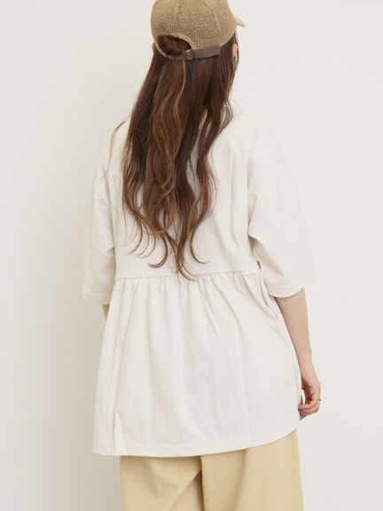 【KELTY×Samansa Mo2】ギャザーチュニックTシャツ（オフホワイト/ブラック/イエロー/サックスブルー）｜Samansa Mos2（サマンサ モスモス）通販