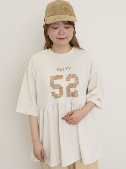 【KELTY×Samansa Mo2】ギャザーチュニックTシャツ（オフホワイト/ブラック/イエロー/サックスブルー）｜Samansa Mos2（サマンサ モスモス）通販