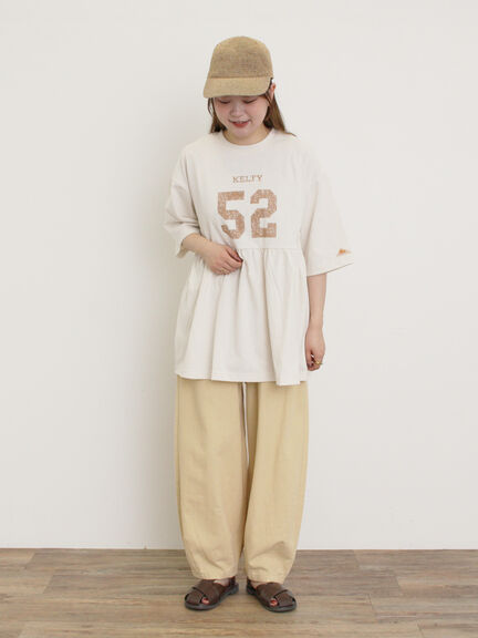 【KELTY×Samansa Mo2】ギャザーチュニックTシャツ（オフホワイト/ブラック/イエロー/サックスブルー）｜Samansa Mos2（サマンサ モスモス）通販