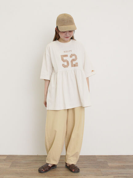 【KELTY×Samansa Mo2】ギャザーチュニックTシャツ（オフホワイト/ブラック/イエロー/サックスブルー）｜Samansa Mos2（サマンサ モスモス）通販